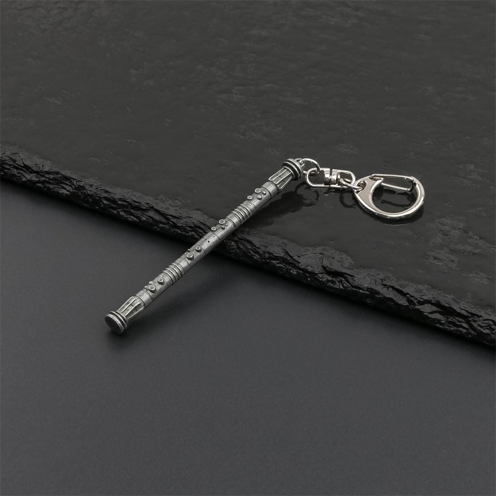 Lightsaber Hilt Charm - Metal Keychain or Necklace