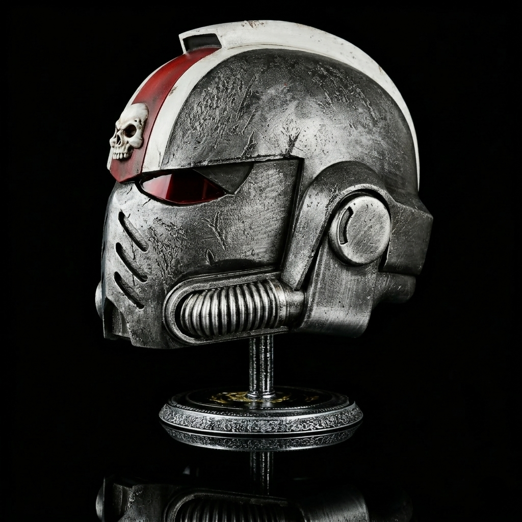 Space Marine Grey Helmet - Warhammer Inspired