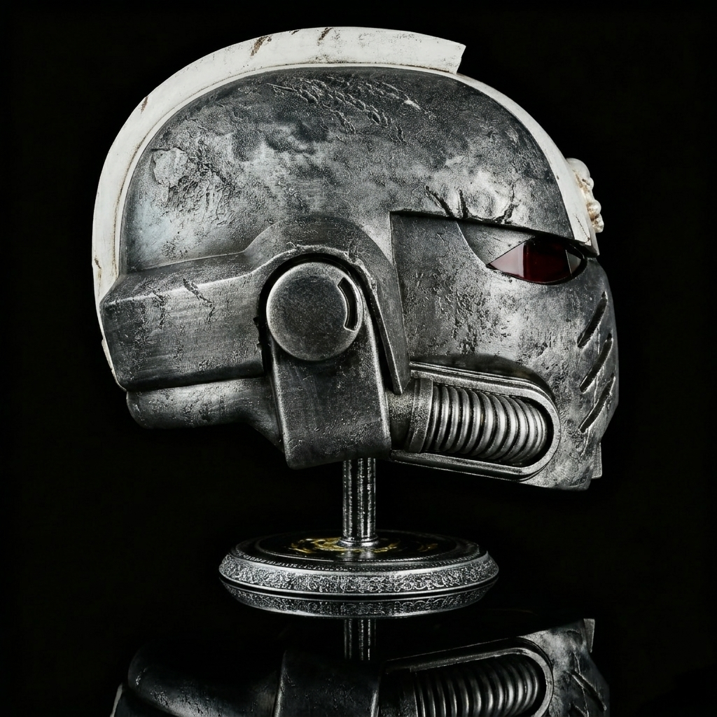 Space Marine Grey Helmet - Warhammer Inspired
