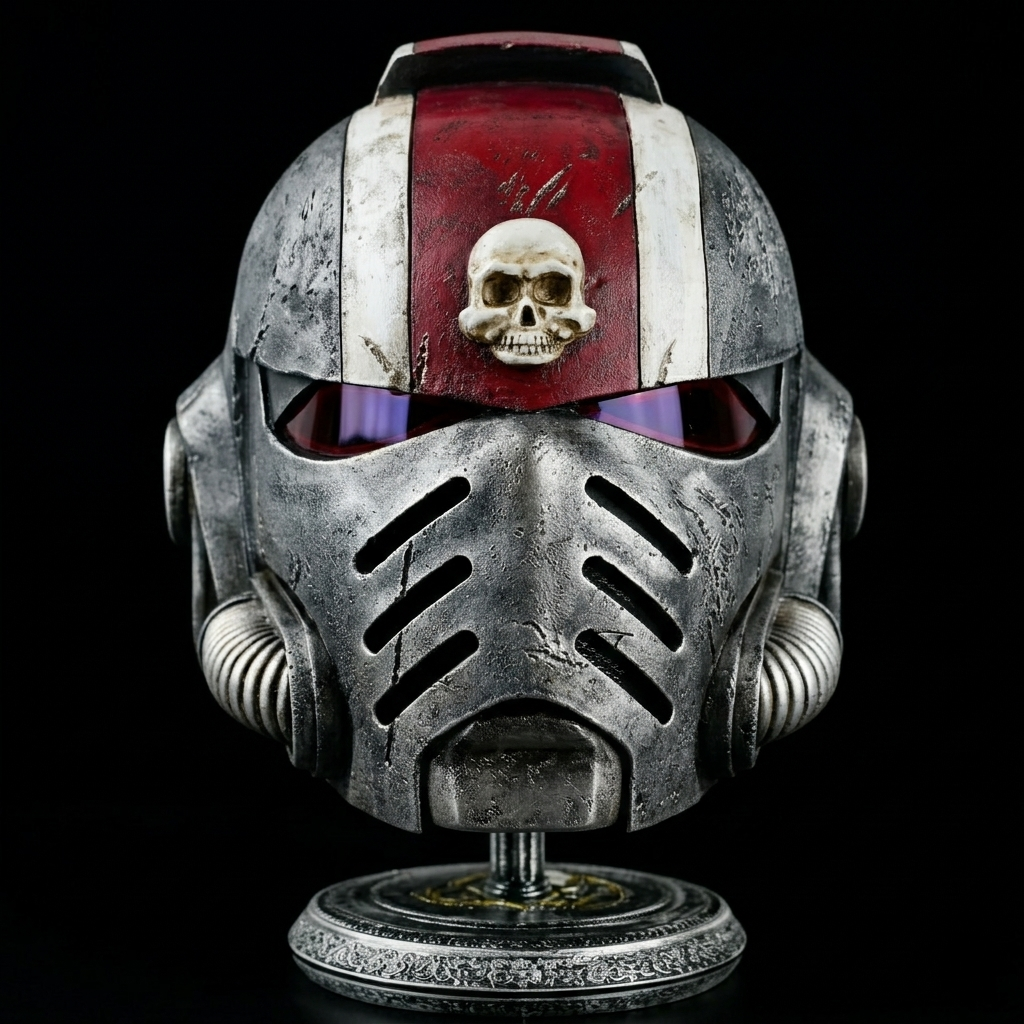 Space Marine Grey Helmet - Warhammer Inspired