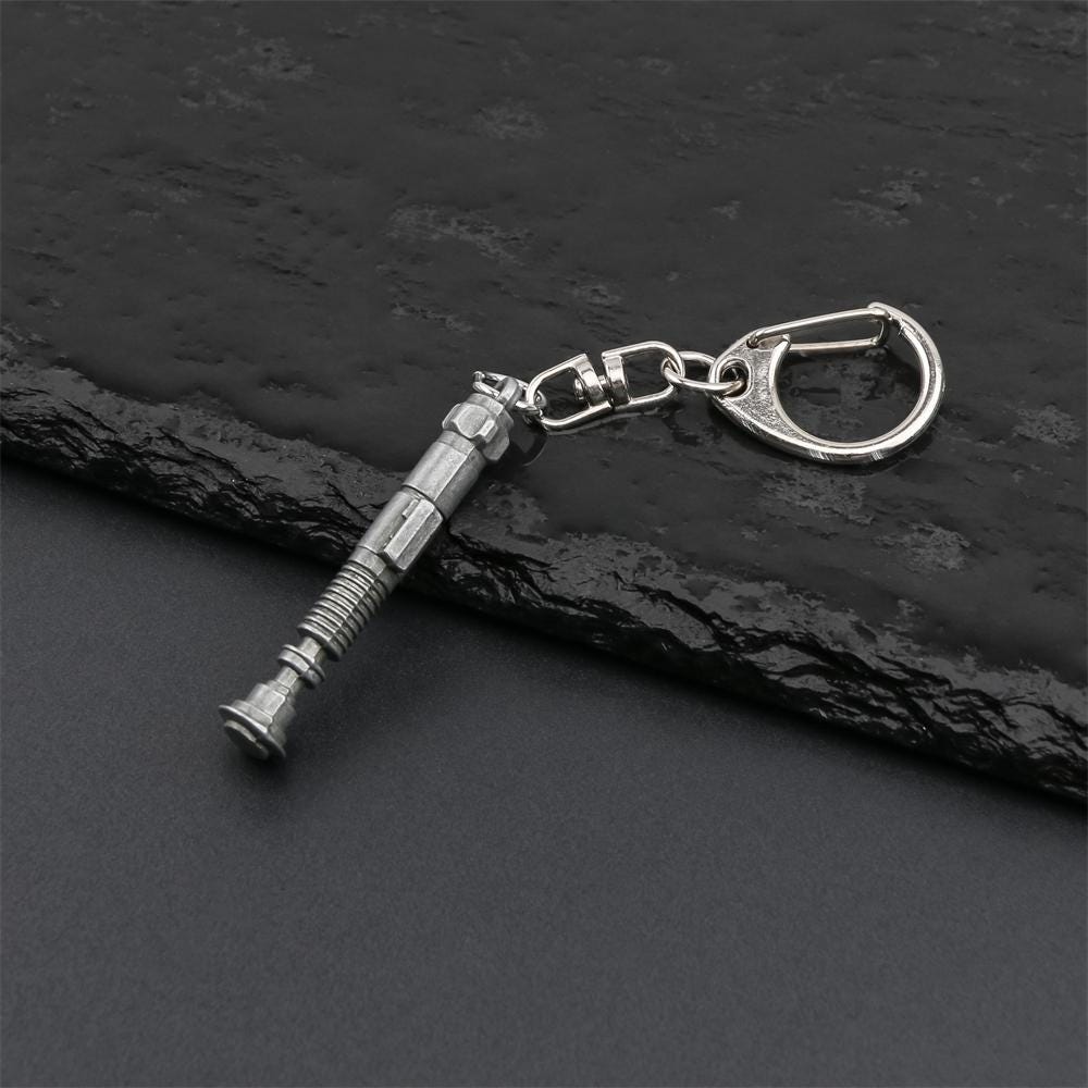 Lightsaber Hilt Charm - Metal Keychain or Necklace