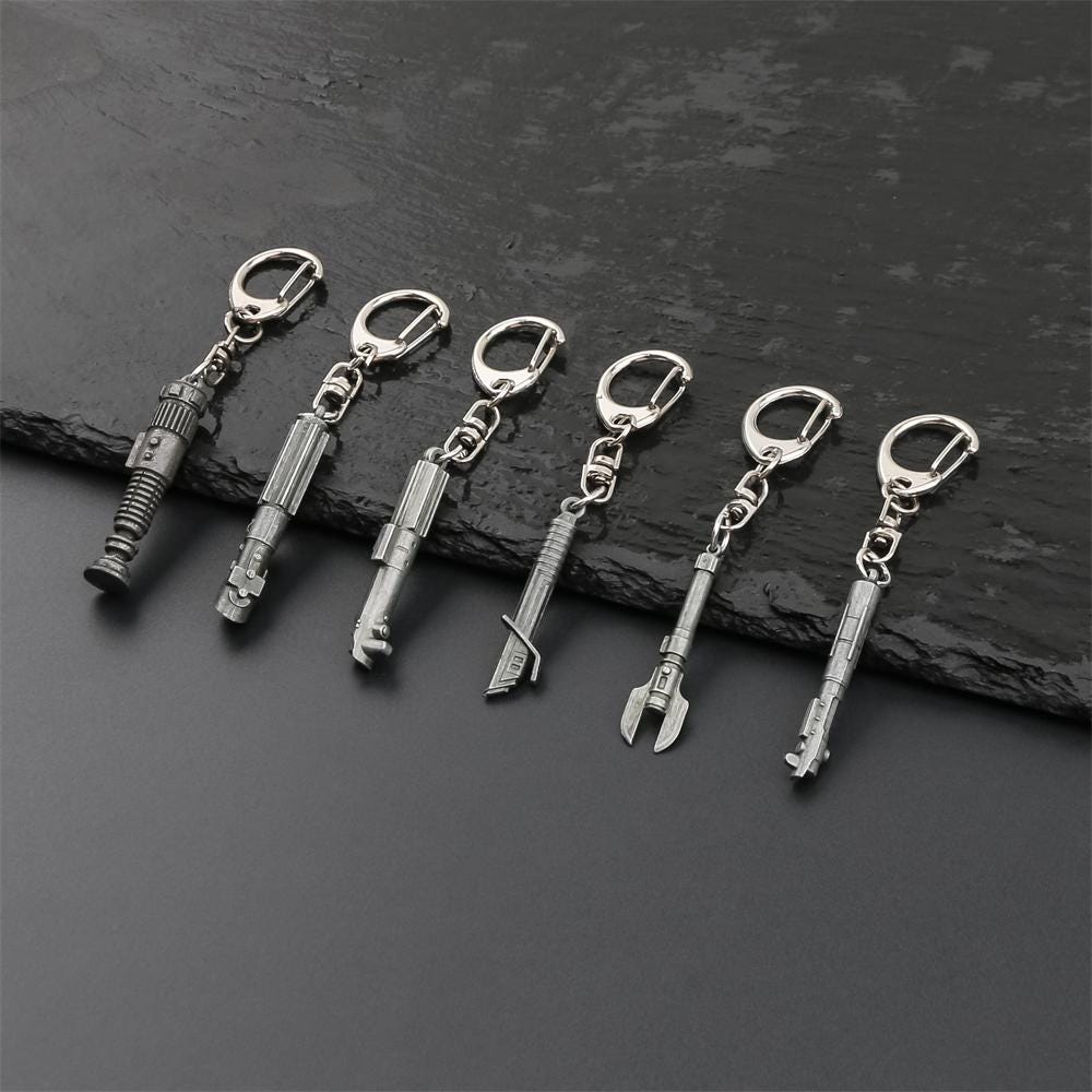 Lightsaber Hilt Charm - Metal Keychain or Necklace